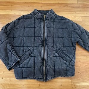 Free People Dolman Quilted Knit Jacket in black size Small